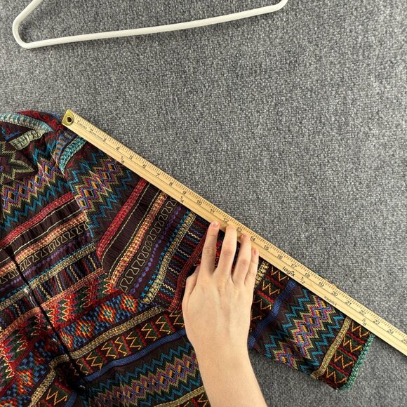 VTG Chicos Design Women Jacket Size 2 Boho Art Bohemian Colorful 90s Lightweight - Picture 14 of 14